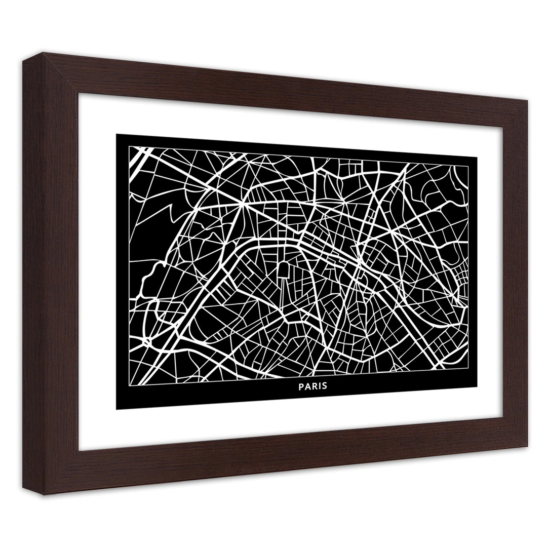 Picture in frame, City plan paris