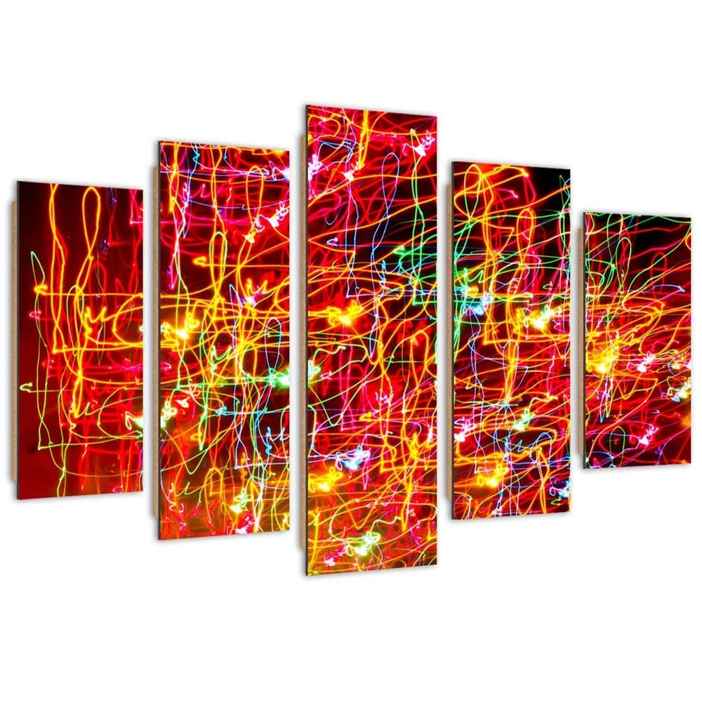 Five piece picture deco panel, City lights