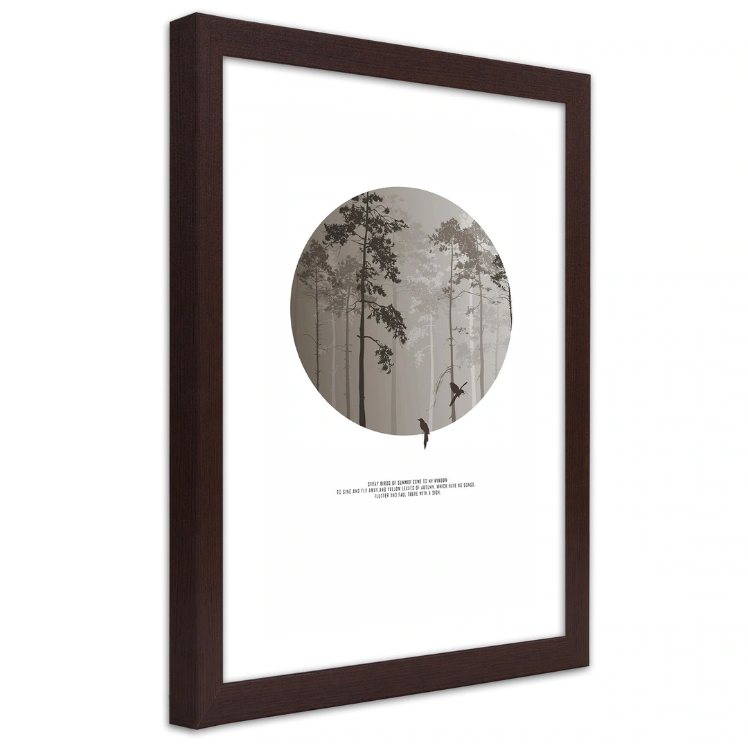 Picture in frame, Birds in a forest