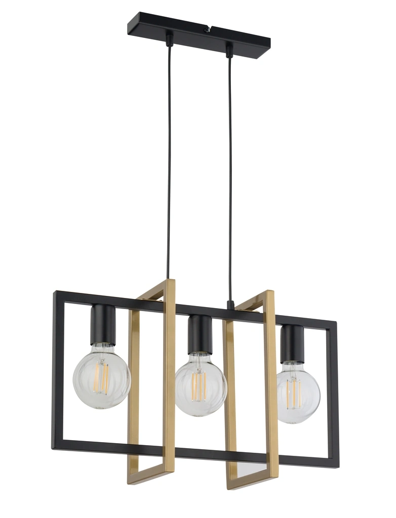 Eden Ceiling Pendant Light 3 Black and Gold