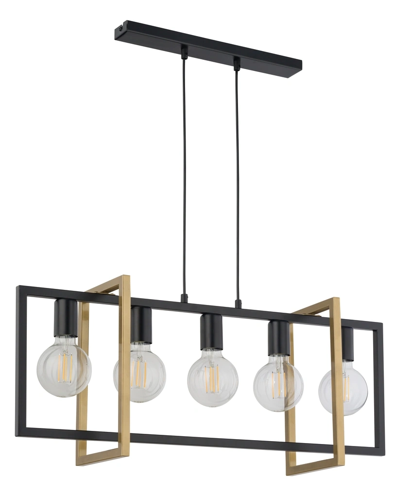 Eden Ceiling Pendant Light 5 Black and Gold