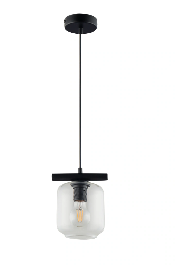 Gloss Ceiling Pendant Light 1 Transparent Black