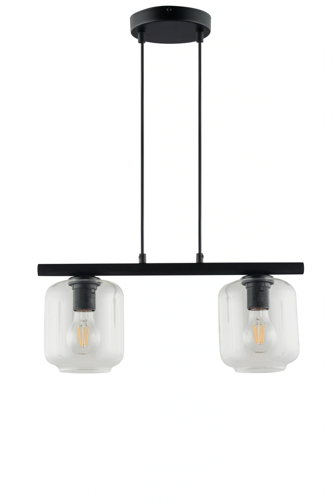 Gloss Ceiling Pendant Light 2 Transparent Black