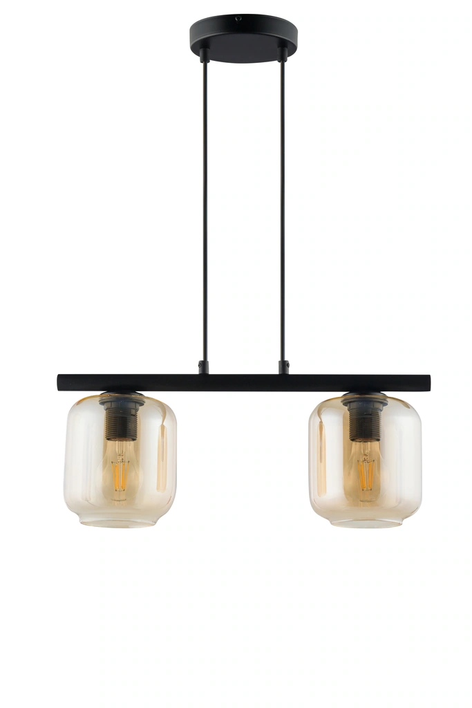 Gloss Ceiling Pendant Light 2 Tinted Black