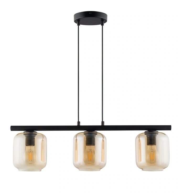 Gloss Ceiling Pendant Light 3 Tinted Black