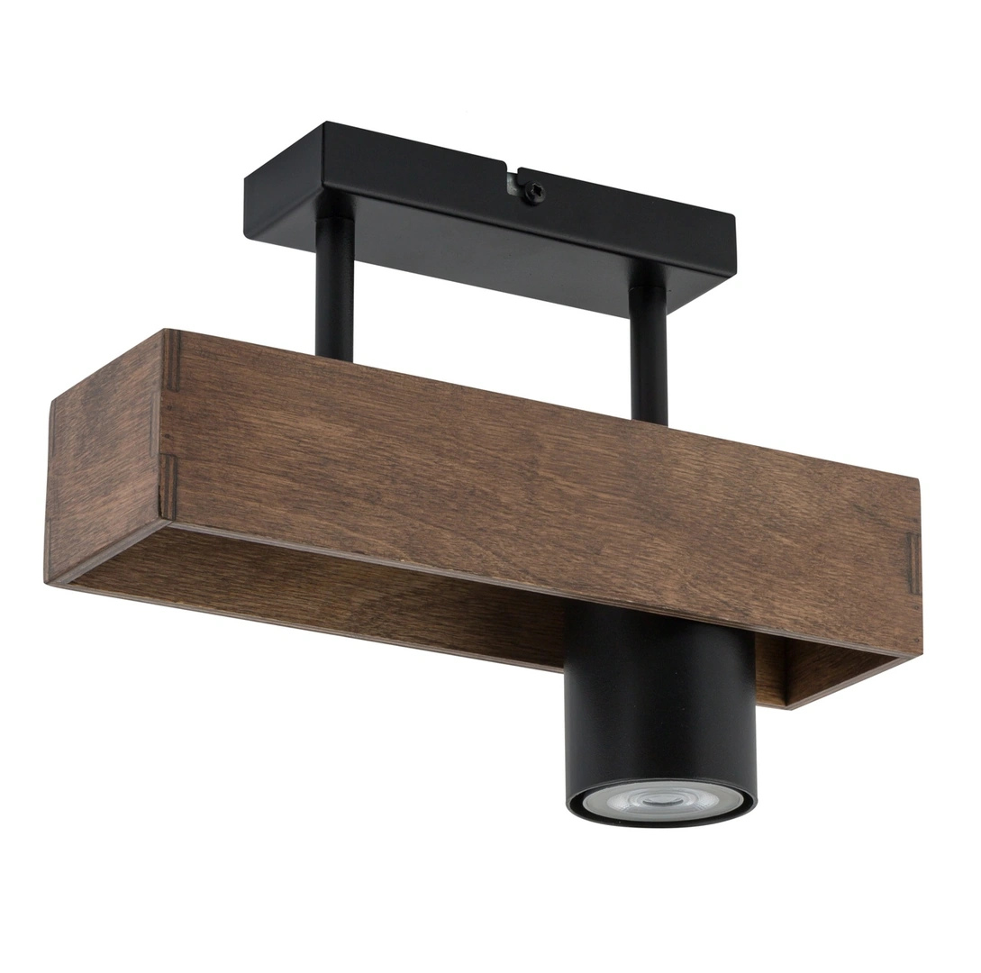 Coco Ceiling Light 1 Black and Wood