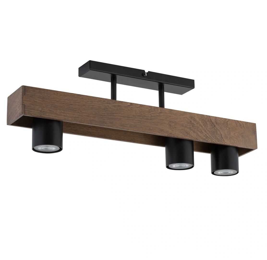 Coco Ceiling Light 3 Black and Wood