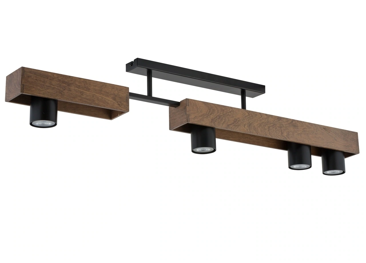 Coco Ceiling Light 4 Black and Wood