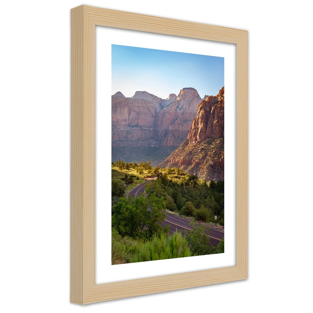 Picture in frame, Mountain road