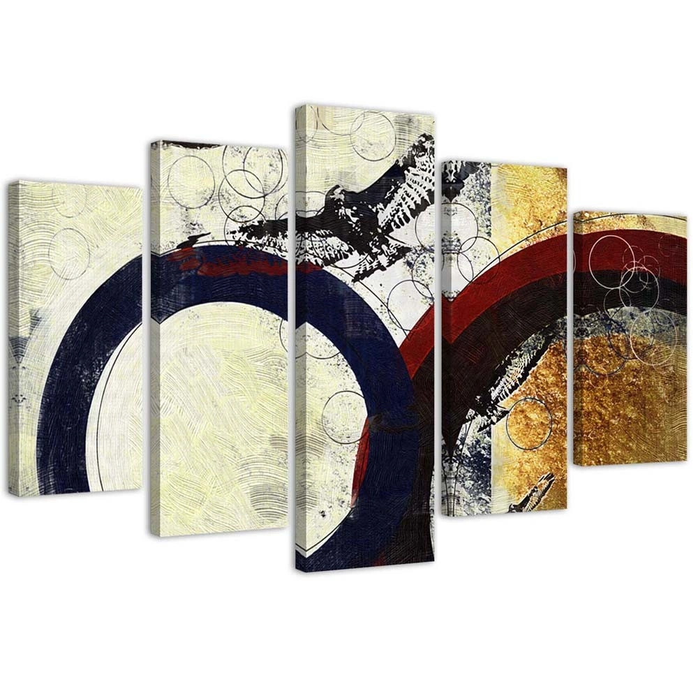 Five piece picture canvas print, Dark circles