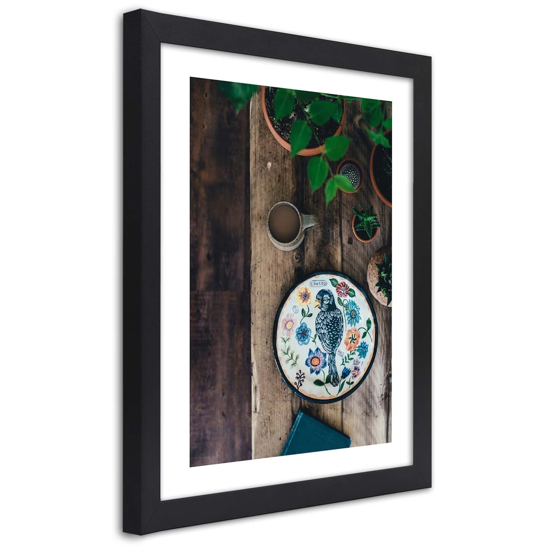 Picture in frame, Embroidered bird