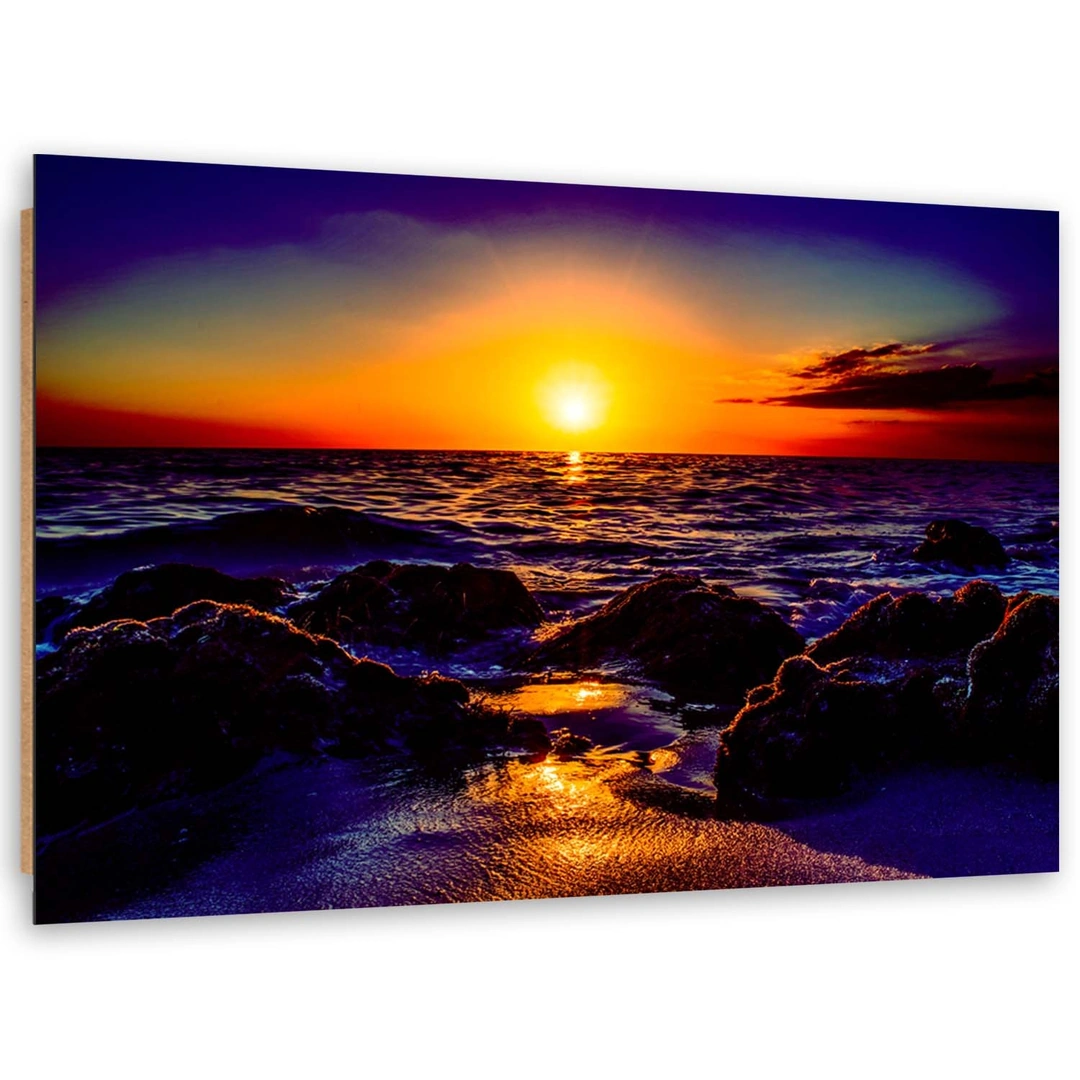 Deco panel print, Sunset at the seaside