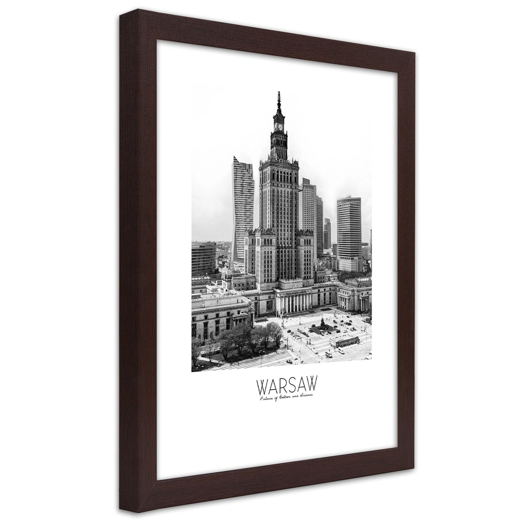 Picture in frame, Palace of culture in warsaw