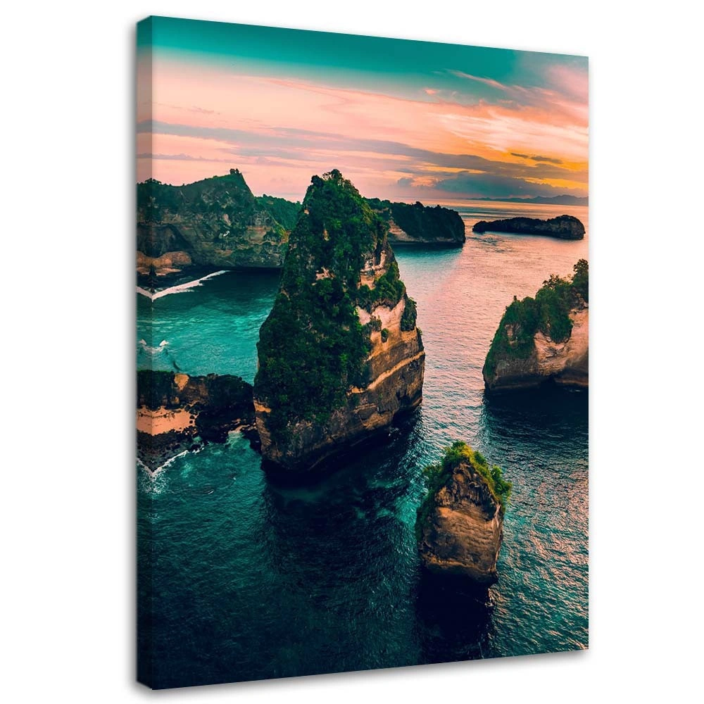 Canvas print, Rocks in the turquoise ocean