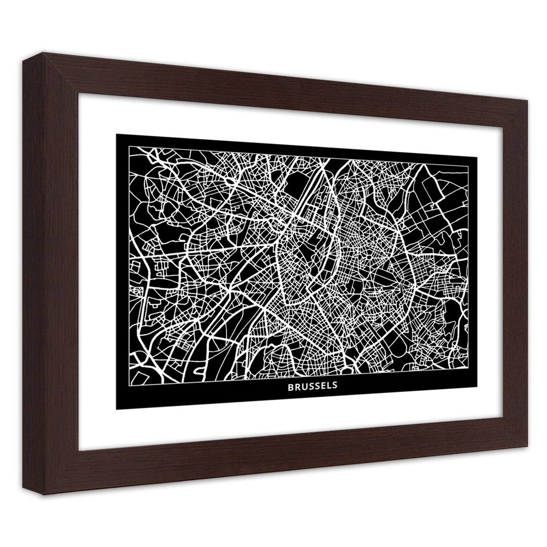 Picture in frame, City plan brussels