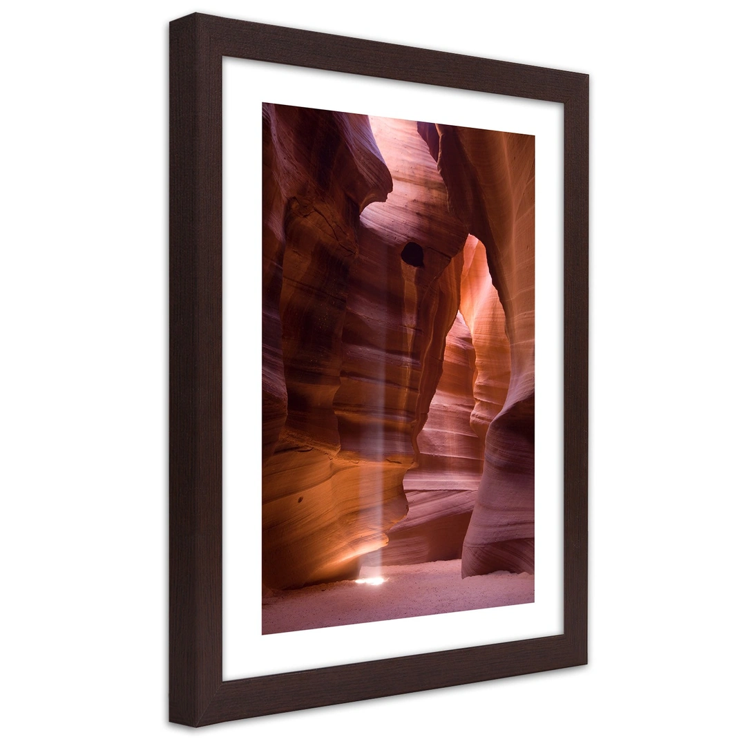 Picture in frame, Sunrays in a cave