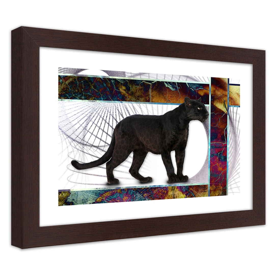 Picture in frame, Attentive panther