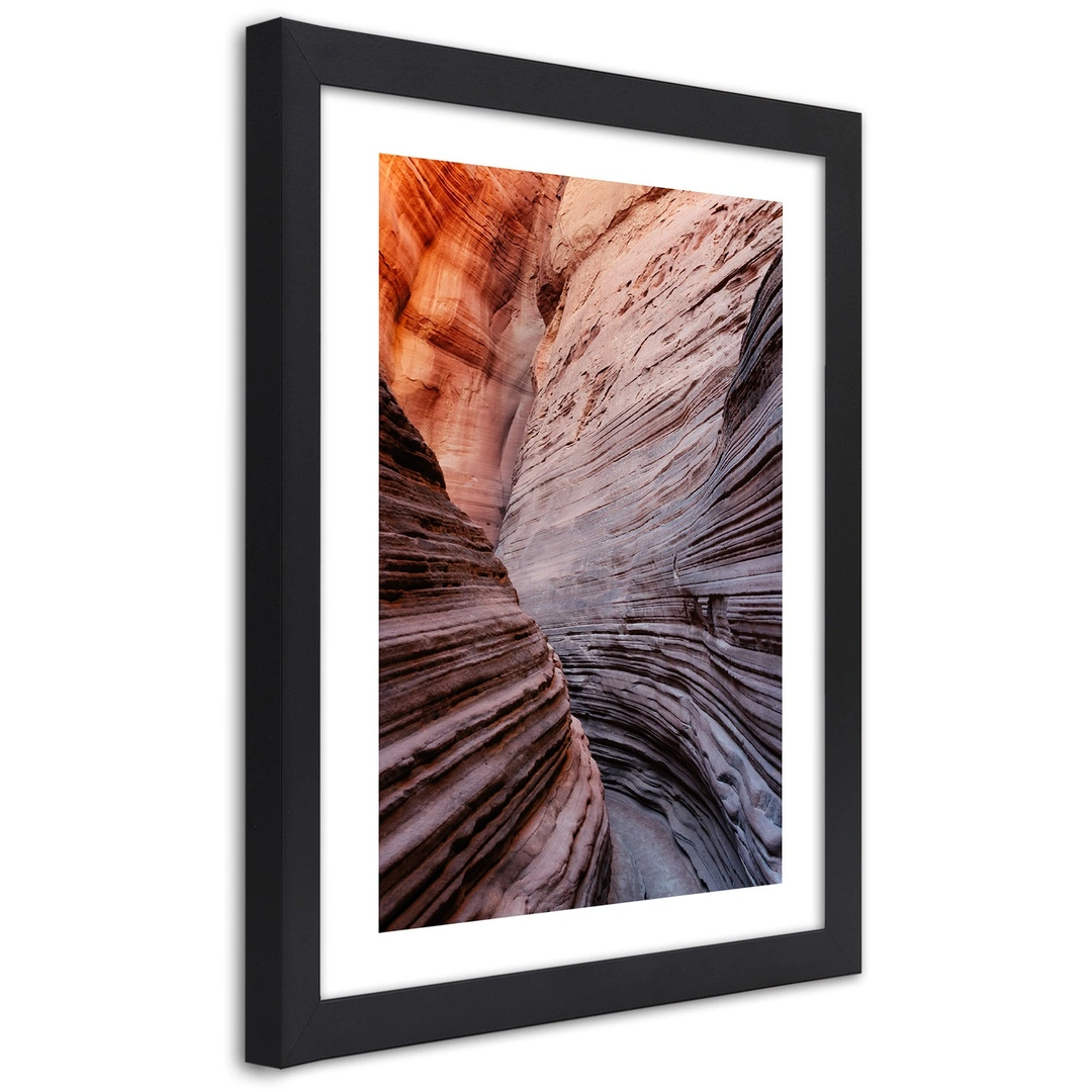 Picture in frame, Pass between the rocks