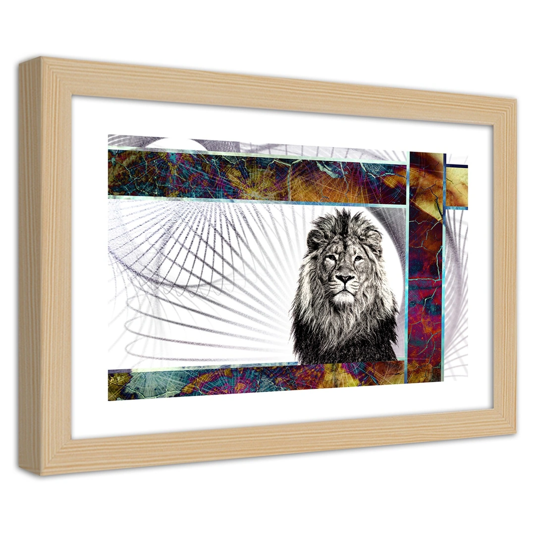 Picture in frame, Majestic lion