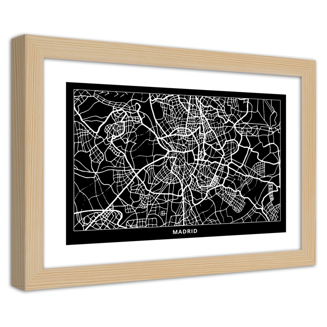 Picture in frame, City plan madrid