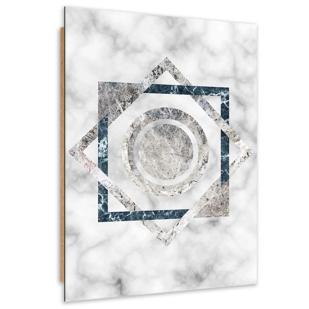 Deco panel print, Squares and circles - marble