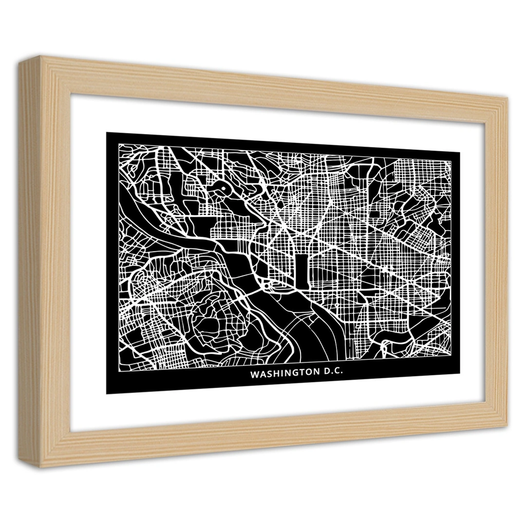 Picture in frame, City plan washington