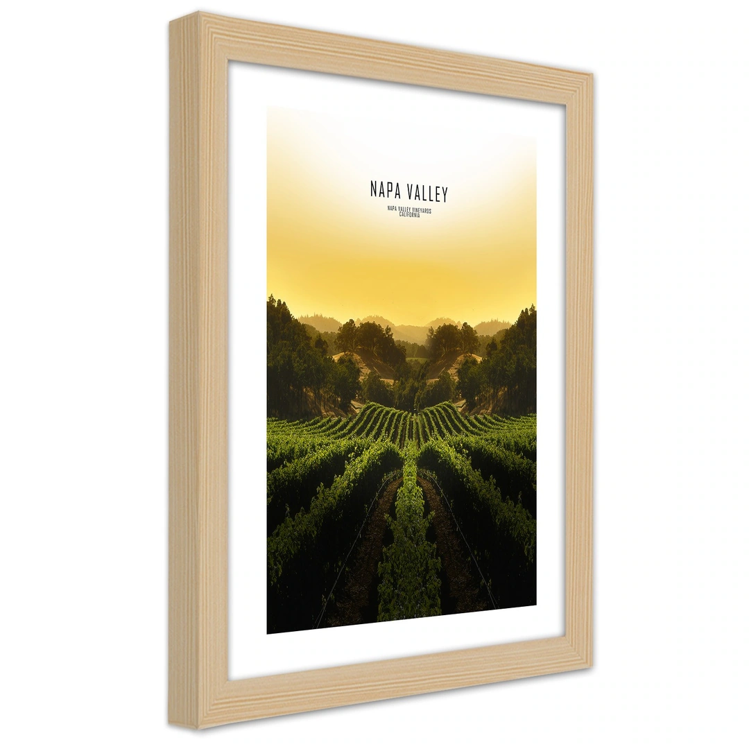 Picture in frame, Vineyards in napa vallley