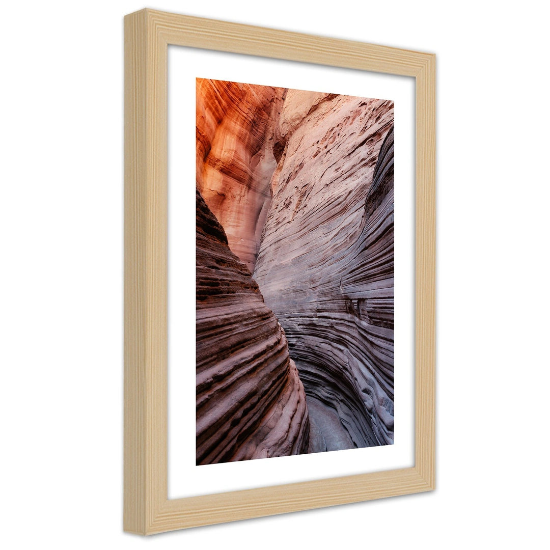 Picture in frame, Pass between the rocks