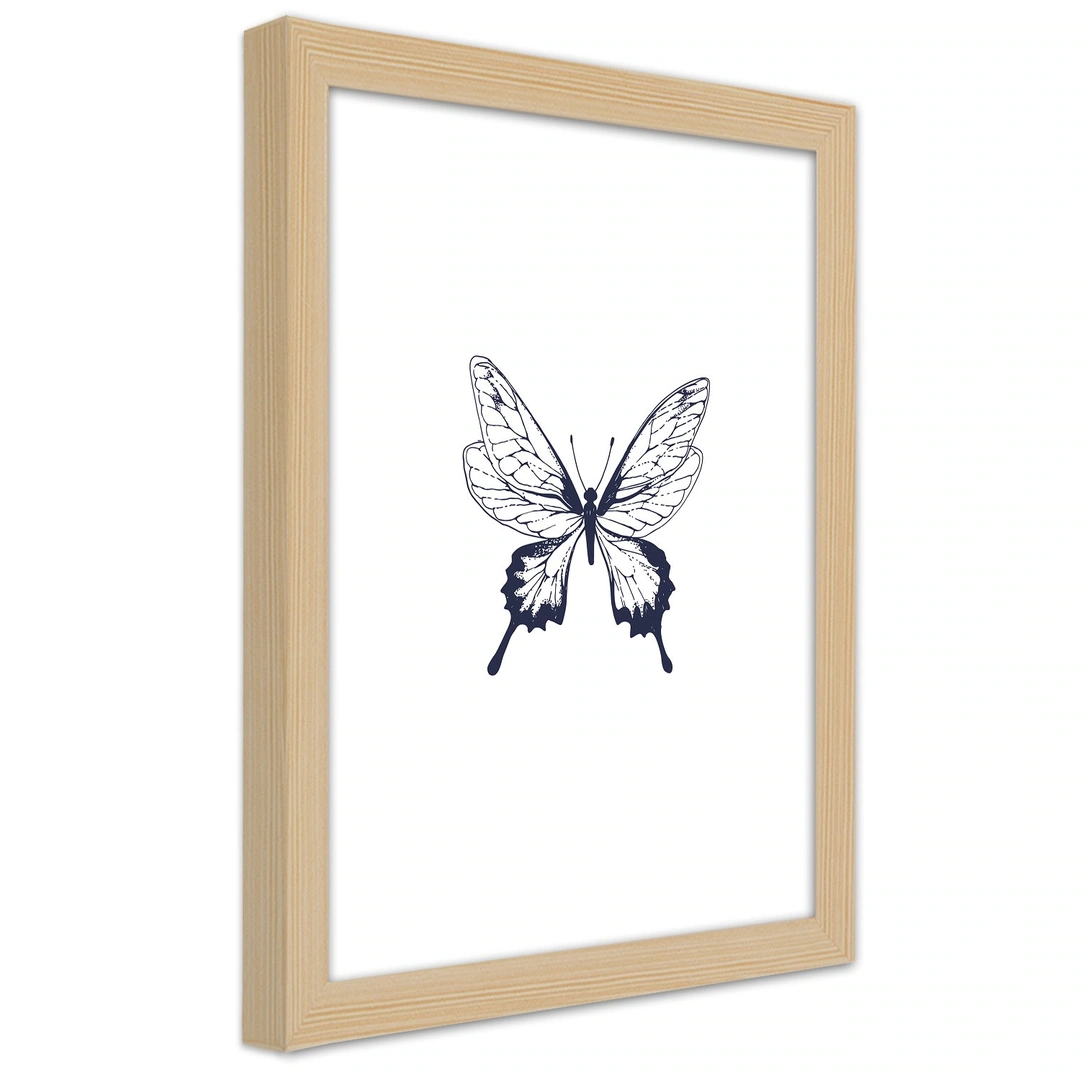 Picture in frame, Drawn butterfly