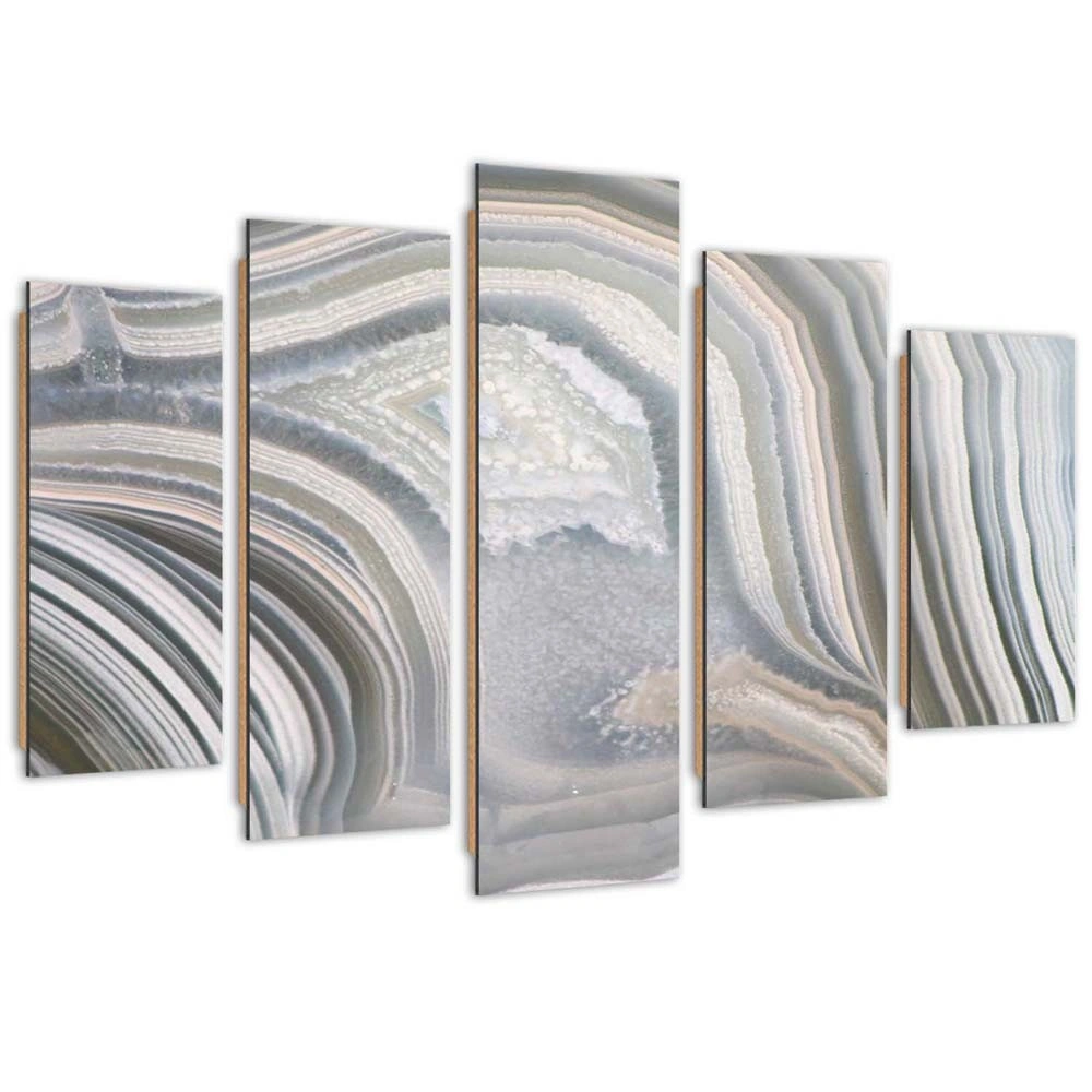 Five piece picture deco panel, Grey dance