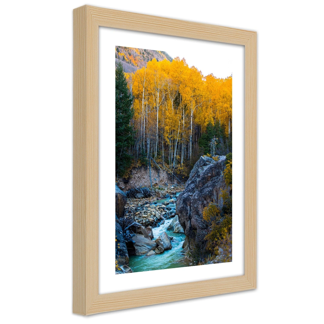 Picture in frame, A stream in the forest