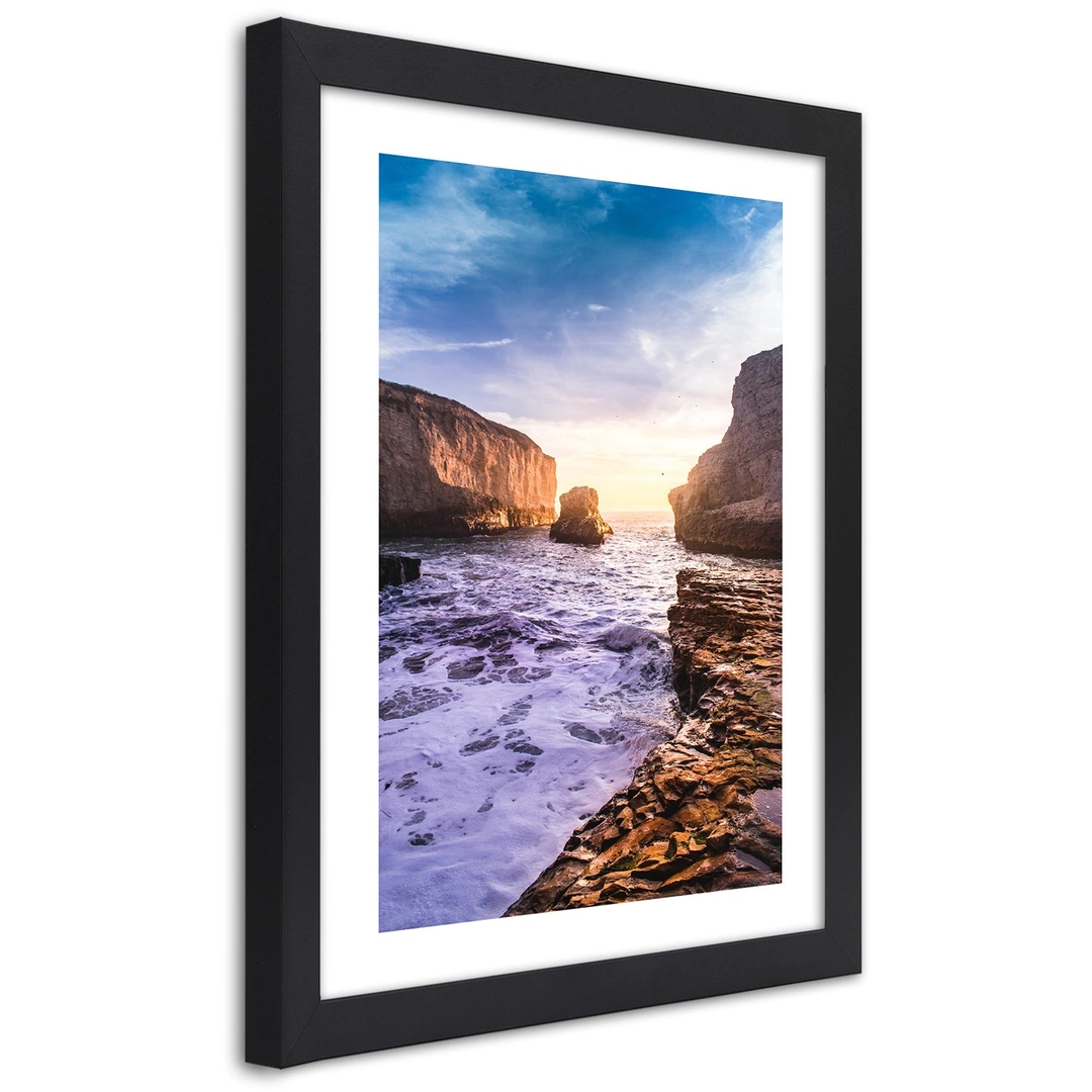 Picture in frame, Ocean and rocks