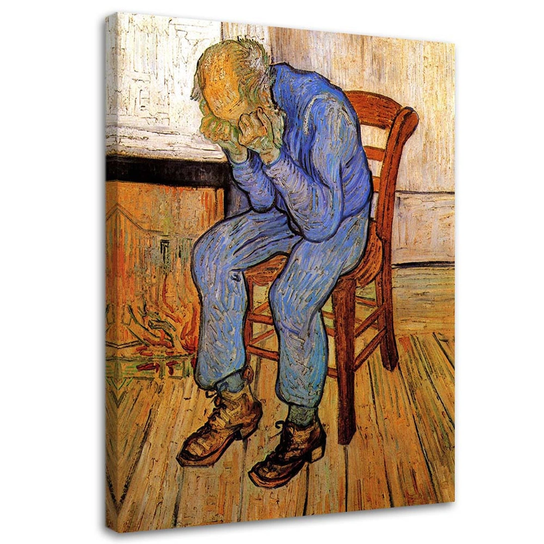 Canvas print, Old man in sorrow - v. van gogh reproduction