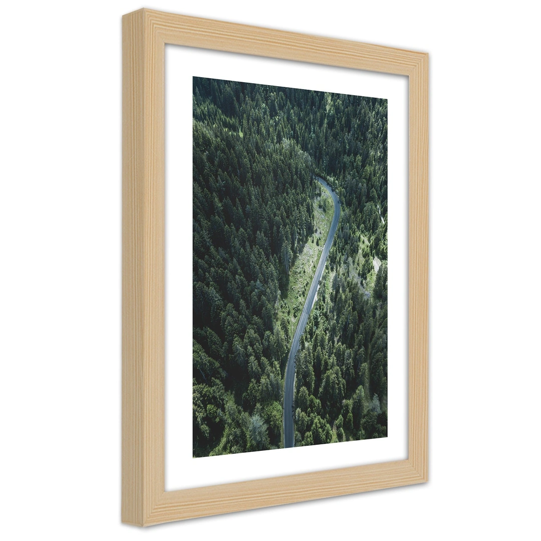 Picture in frame, Road in the forest