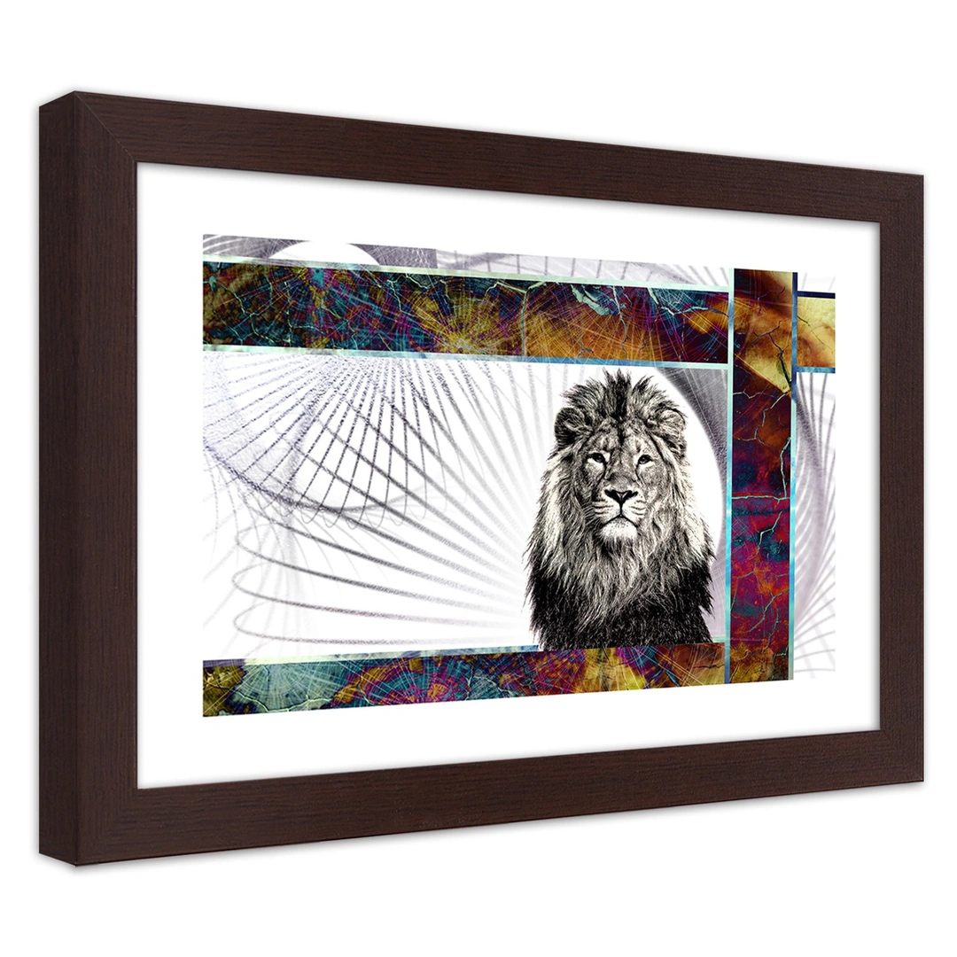Picture in frame, Majestic lion