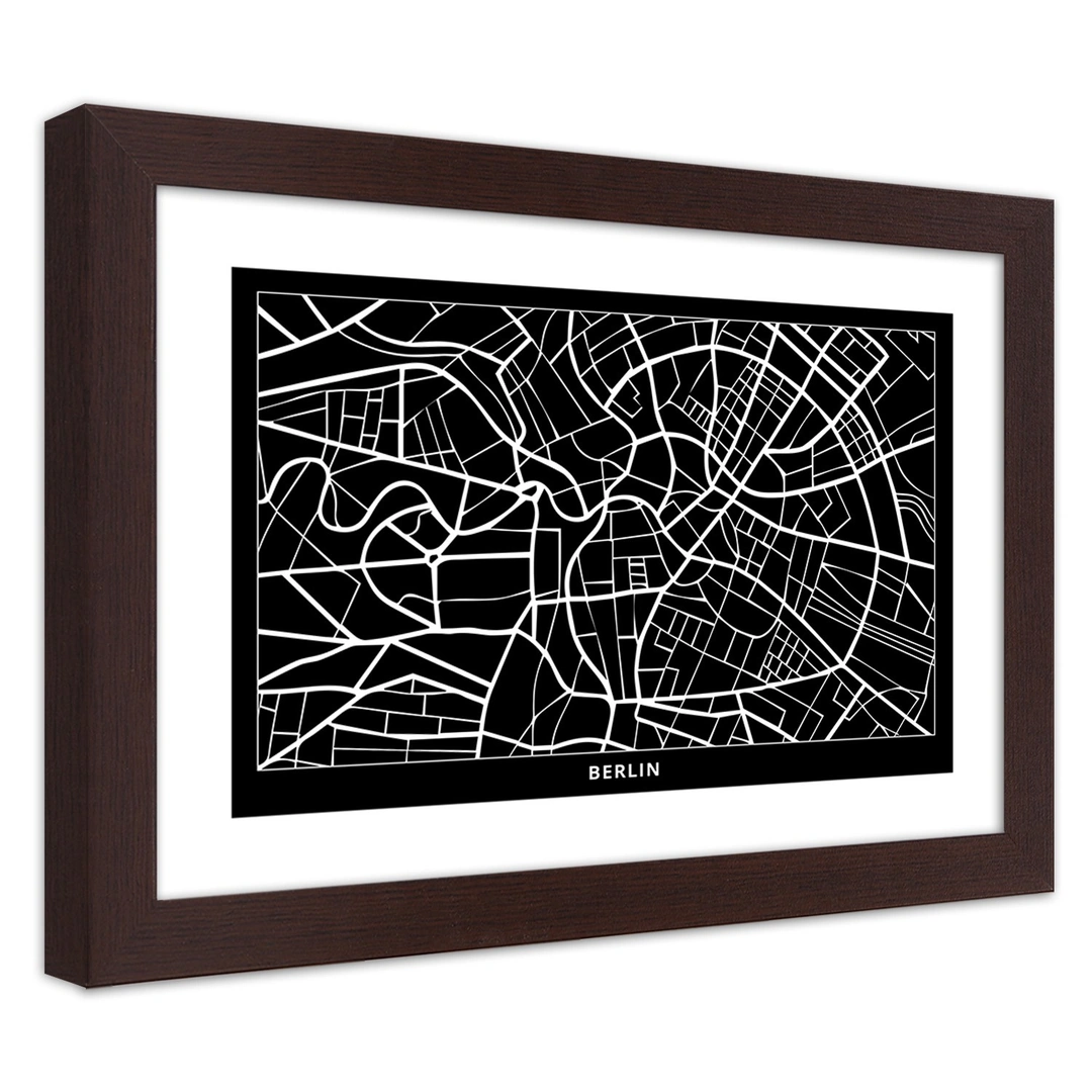 Picture in frame, City plan berlin