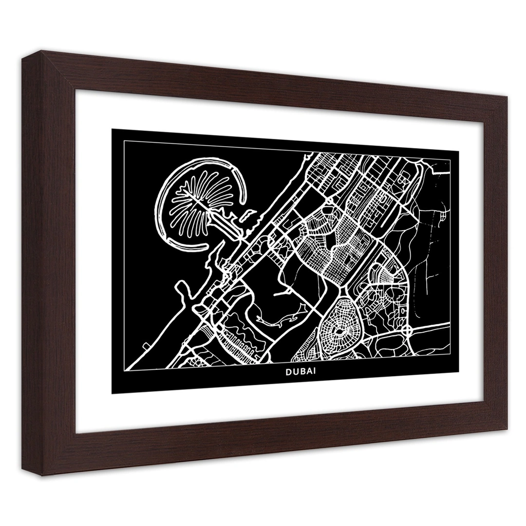 Picture in frame, City plan dubai