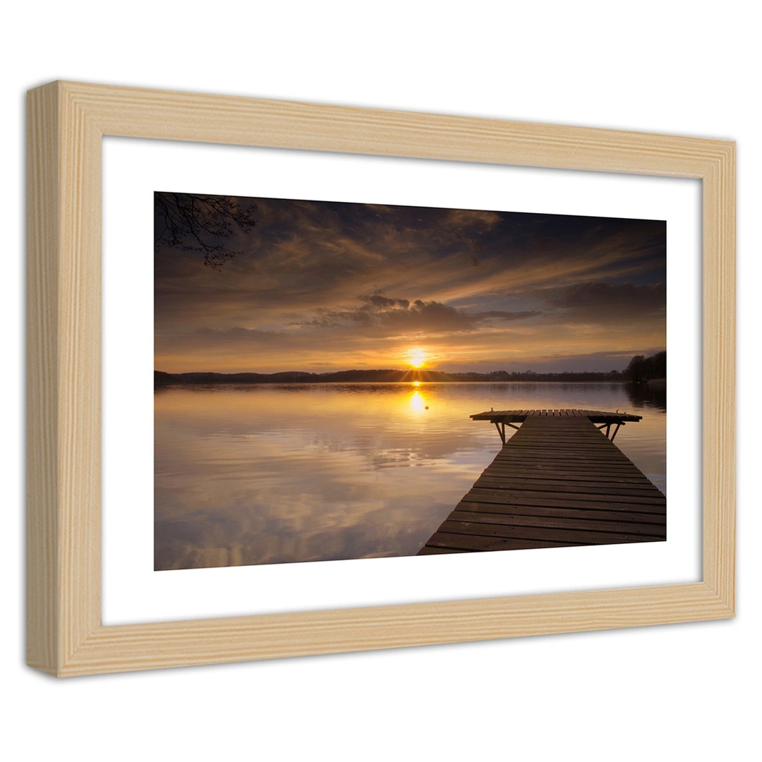 Picture in frame, Pier on a lake