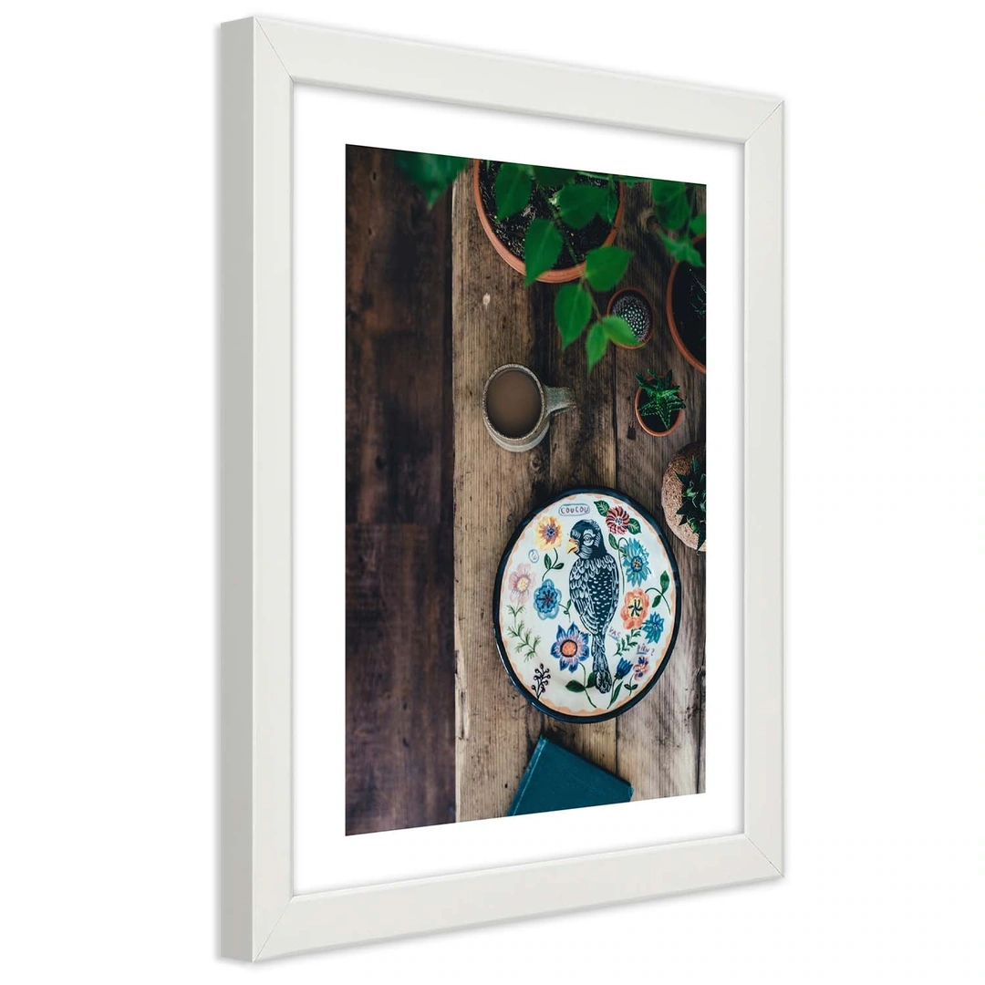Picture in frame, Embroidered bird