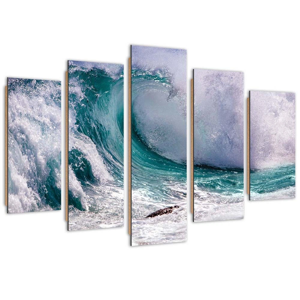 Five piece picture deco panel, Frothy wave