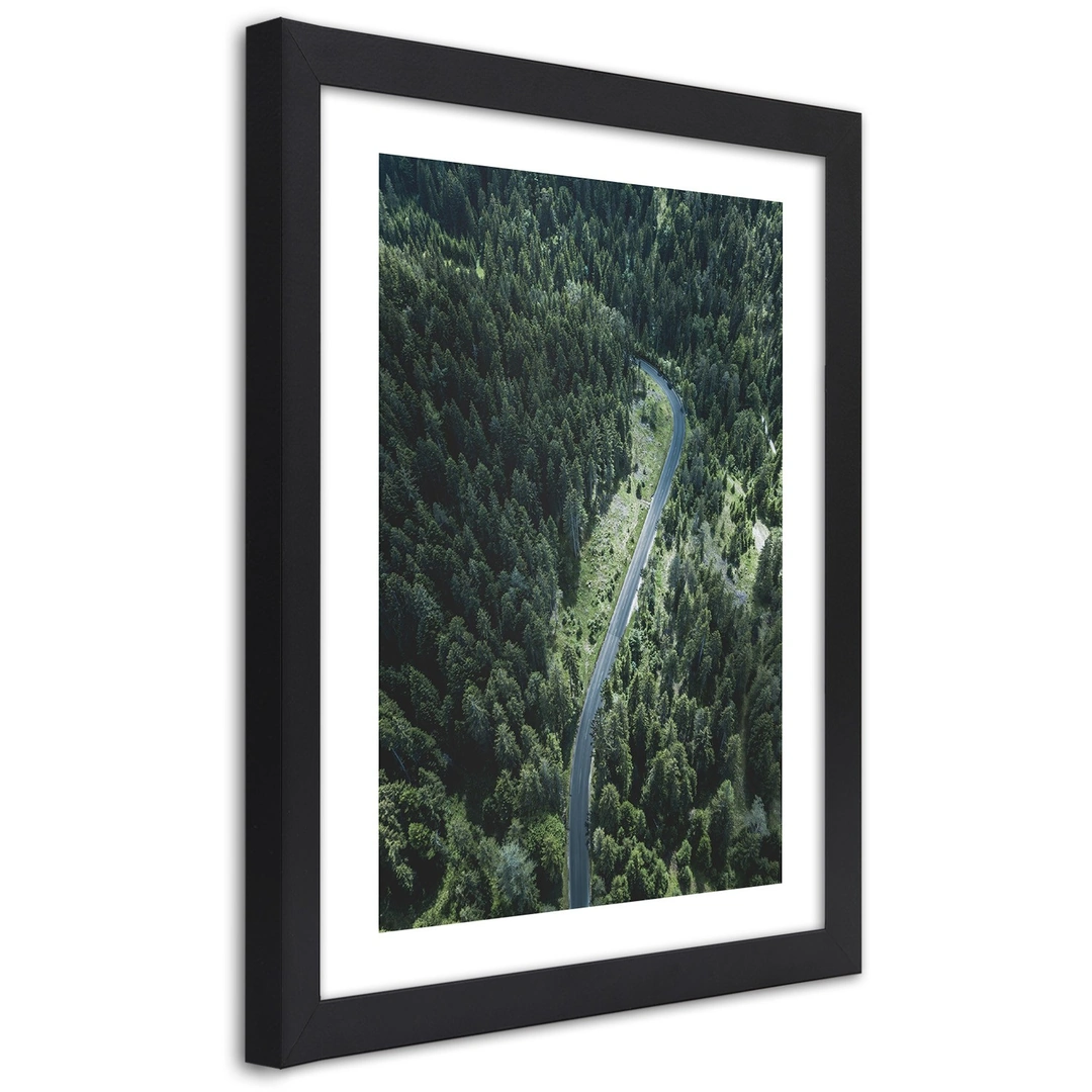 Picture in frame, Road in the forest