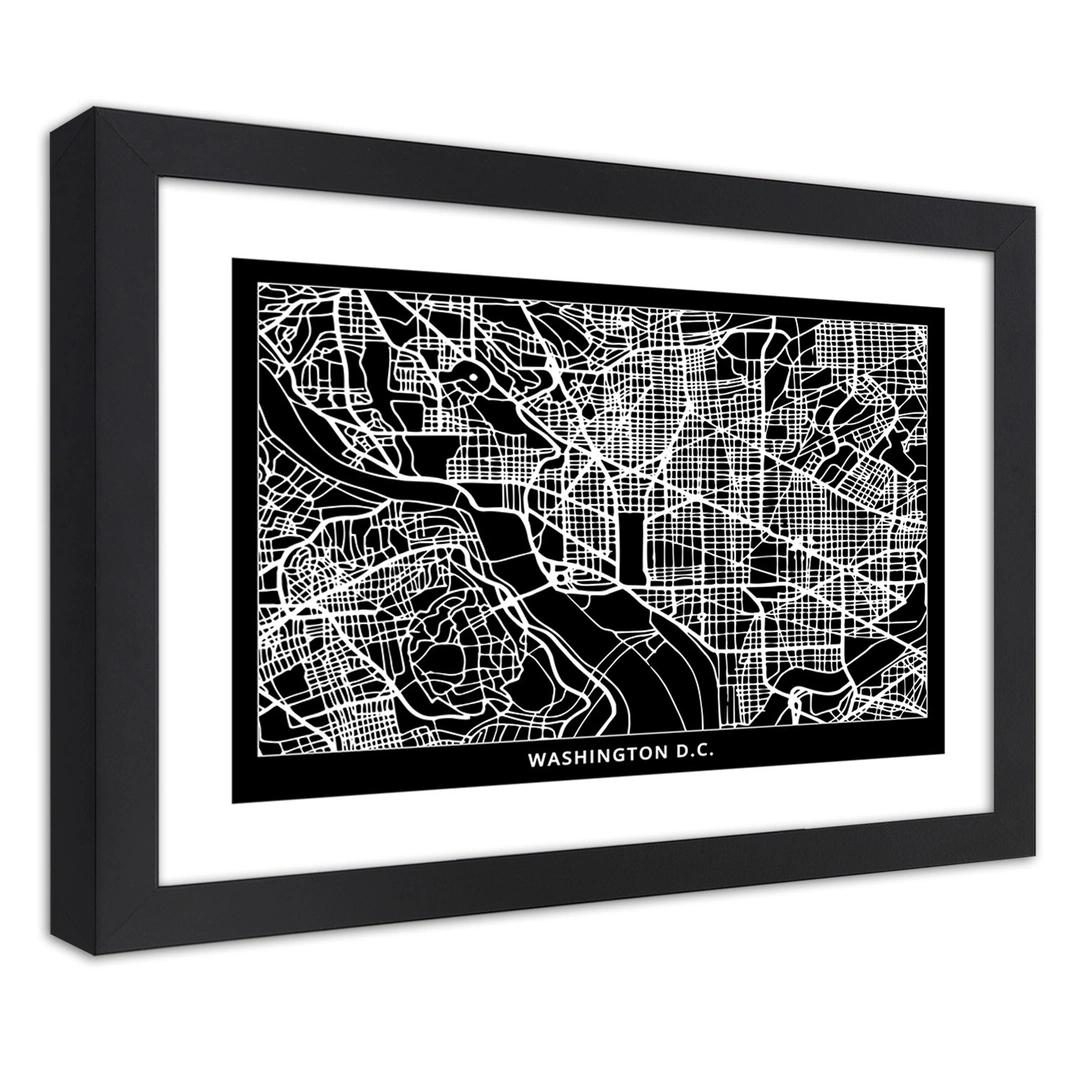 Picture in frame, City plan washington