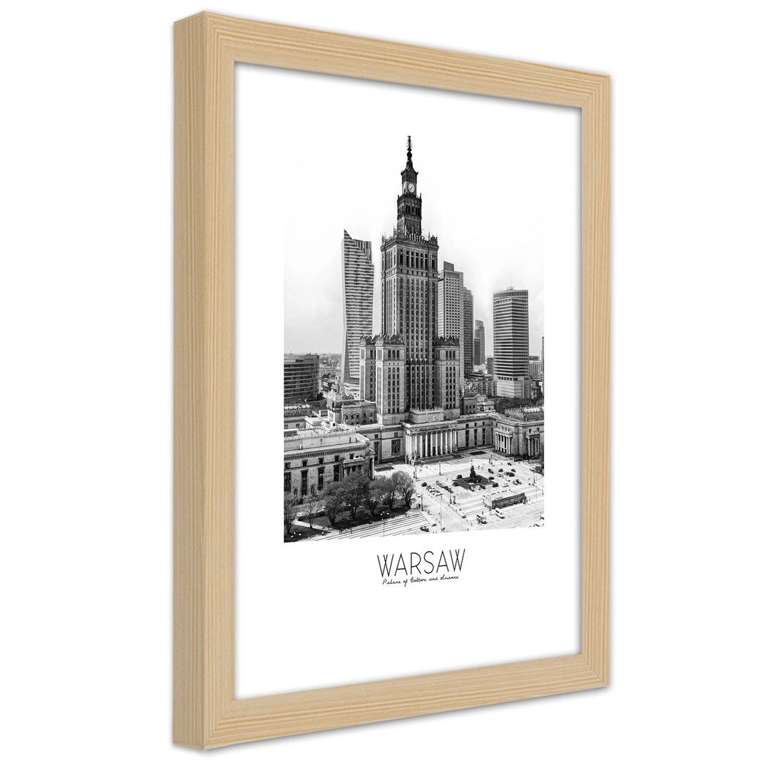 Picture in frame, Palace of culture in warsaw