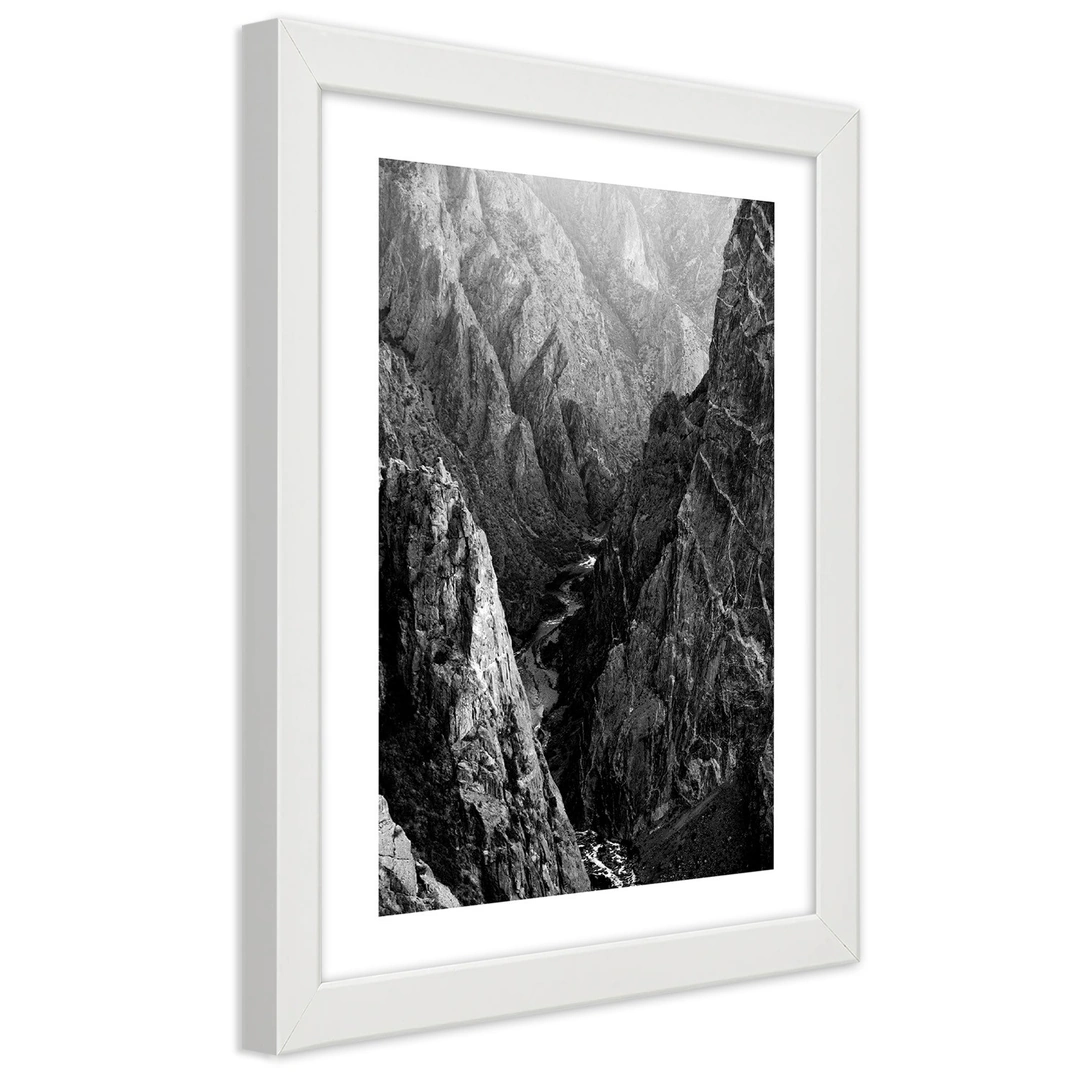 Picture in frame, Black and white mountain landscape