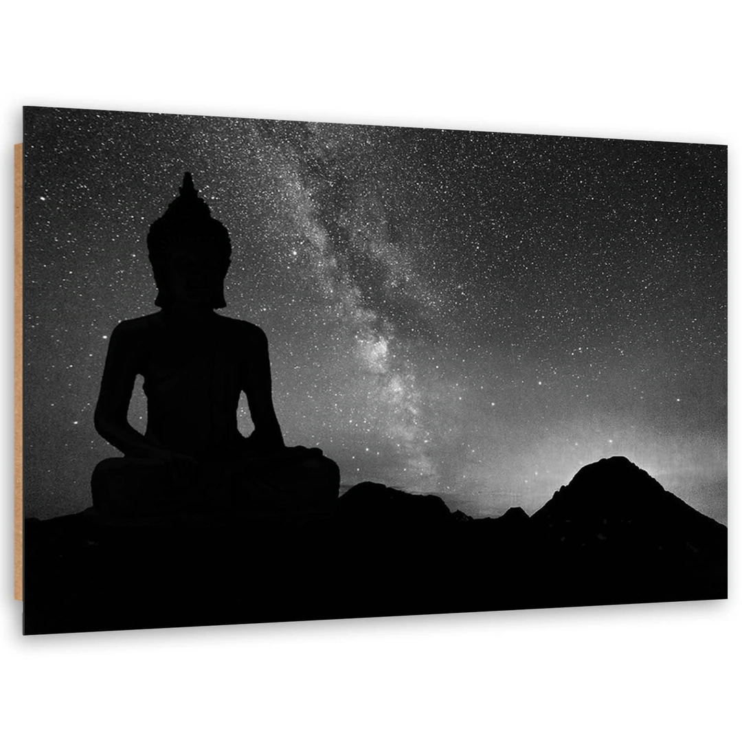 Deco panel print, Buddha and starry sky