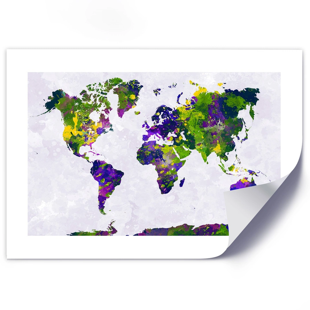 Poster, Painted world map