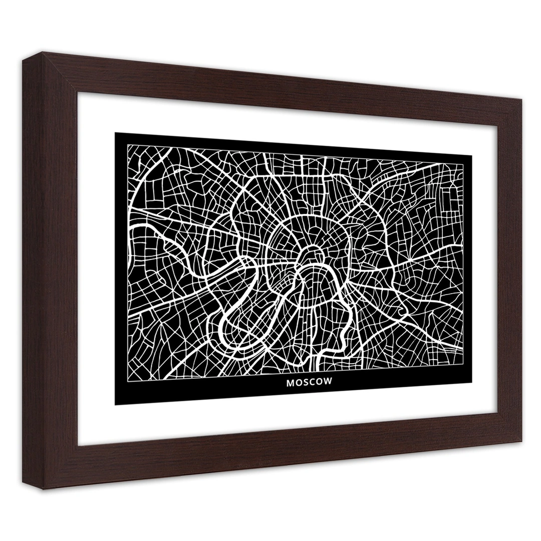 Picture in frame, City plan moscow