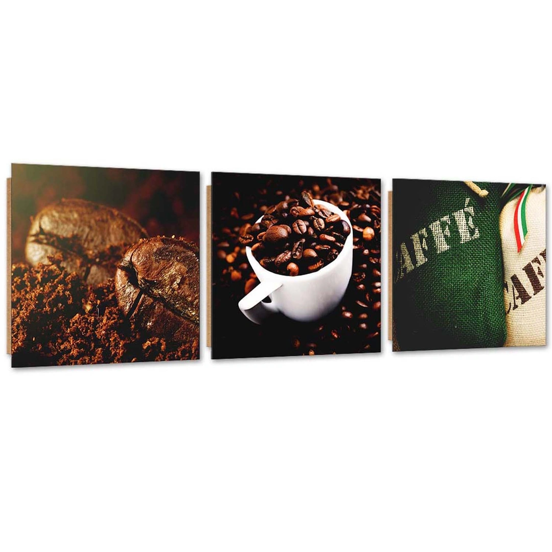 Set of three pictures deco panel, Coffee aroma