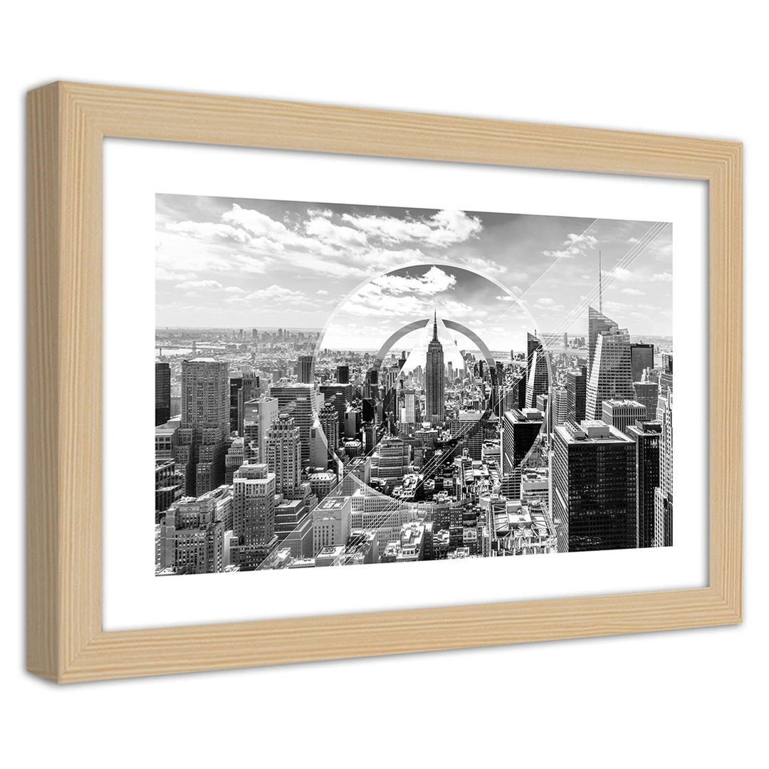 Picture in frame, View of skyscrapers