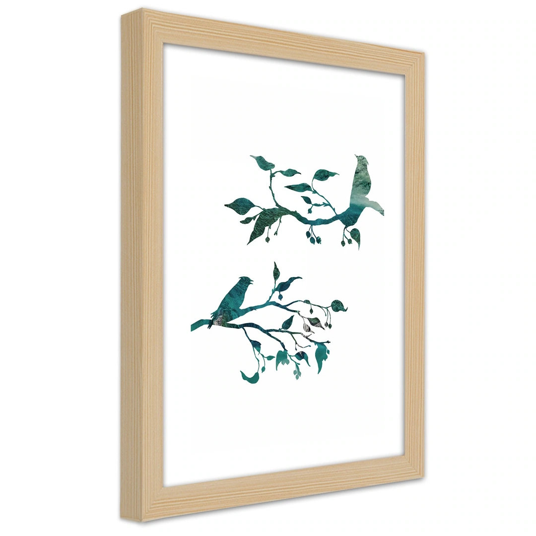 Picture in frame, Birds on branches